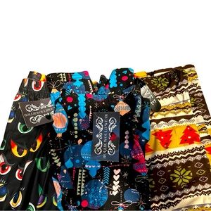 3 pairs of patterned leggings. ‘One size’ plus